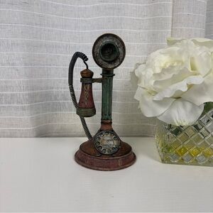 Antique Style Candlestick Phone Decor